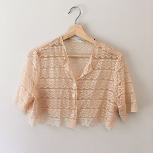 Vintage button up lace shawl
